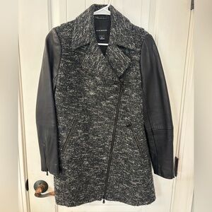 Club Monaco Wool and Leather Coat